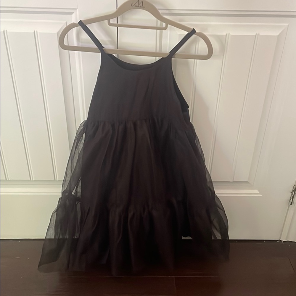 NWOT Elegant Black Ruffled tulle Dress girl 9-10